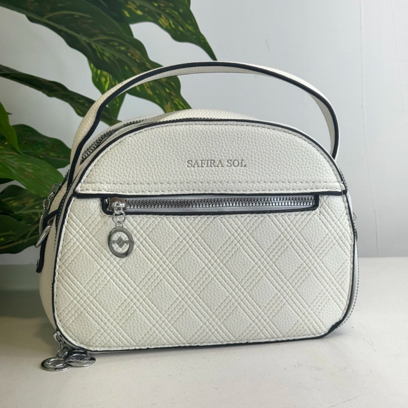 Bolsa Estruturada com Relevo de Frontal Lidia Cor Branca