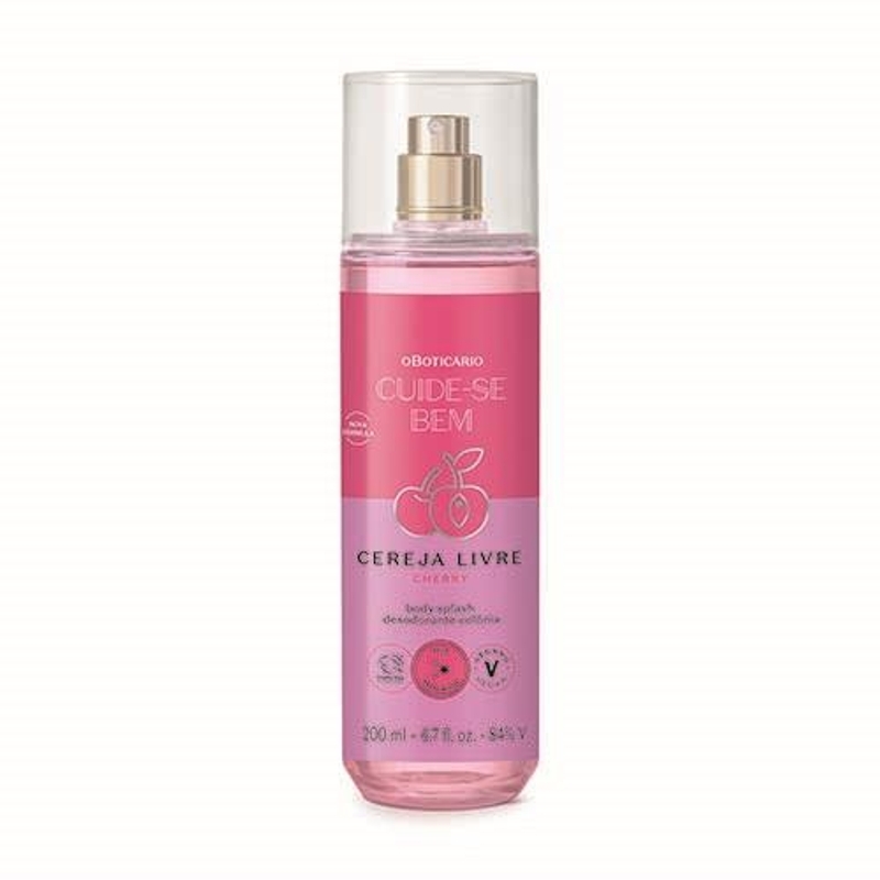 Body Splash Desodorante Colônia Cuide-se Bem Cereja Livre 200ml