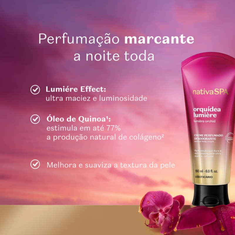 Creme perfumado Orquídea Lumiere Nativa SPA180ml - foto 3