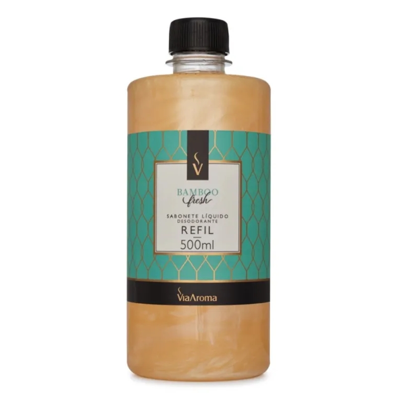 Refil Sabonete Líquido Desodorante Bamboo Fresh Via Aroma - 500ml
