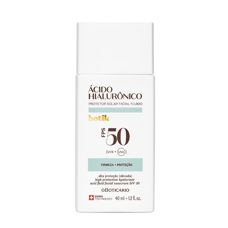 Protetor Solar Facial Fluido Fps 50 Botik Ácido Hialurônico 40Ml
