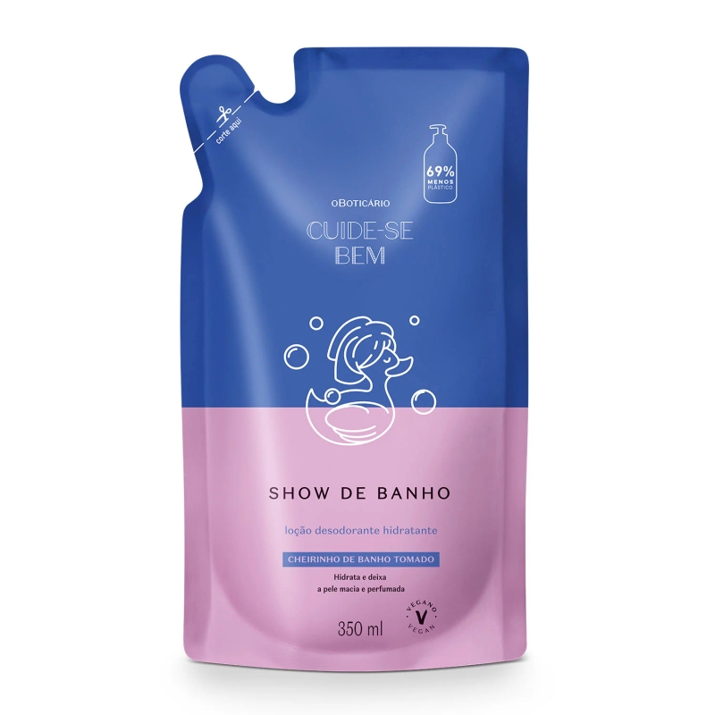 Refil Loção Desodorante Hidratante Corporal Cuide-Se Bem Show De Banho 350Ml O Boticario
