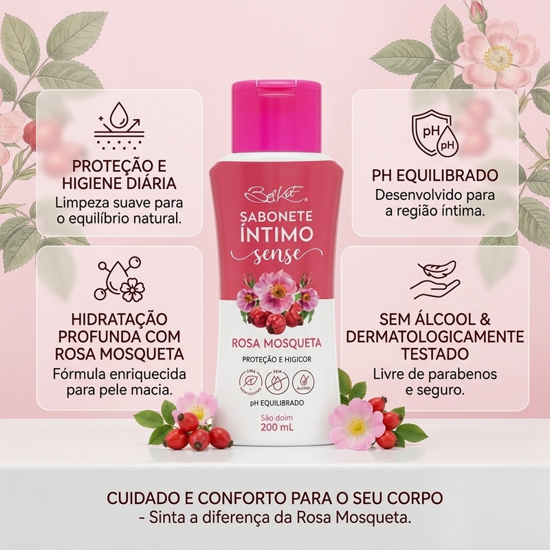 Sabonete Íntimo Sense Rosa Mosqueta - 200ml - foto 2