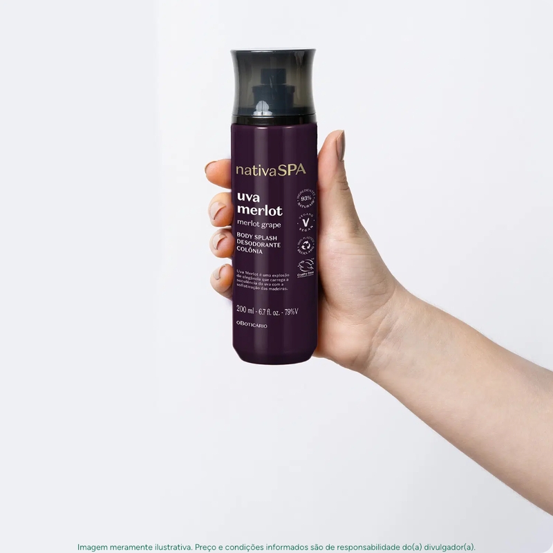Body Splash Desodorante Colônia Nativa Spa Uva Merlot 200Ml - foto 3