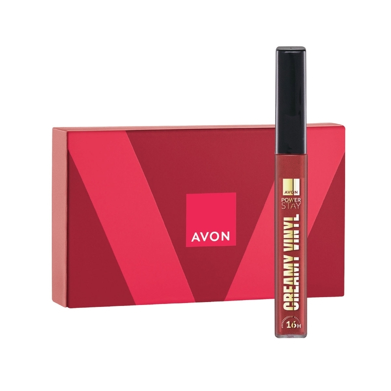 PRESENTE AVON POWER STAY VINYL VERMELHO ROSÊ