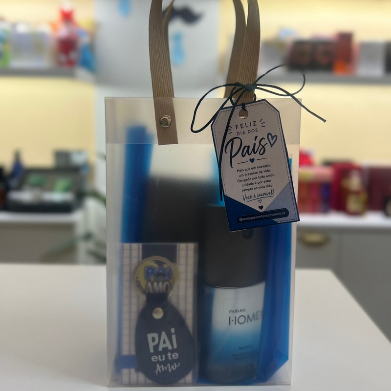 Presente Dia Dos Pais Homem (Body Spray Homem Natura, Chaveiro)