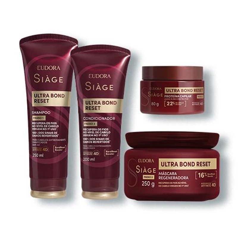 Combo Siage Ultra Bond Reset - Shamp + Cond + Masc + Protn