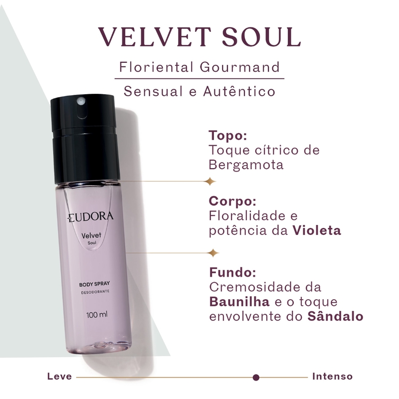 Eudora Velvet Soul Body Spray Desodorante 100ml - foto 2