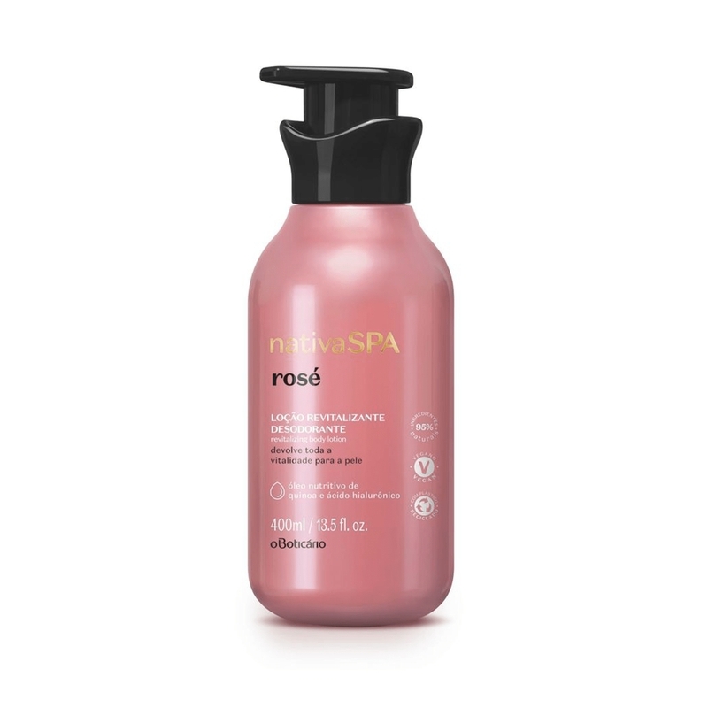Loção Revitalizante Desodorante Corporal Nativa Spa Rosé, 400 Ml