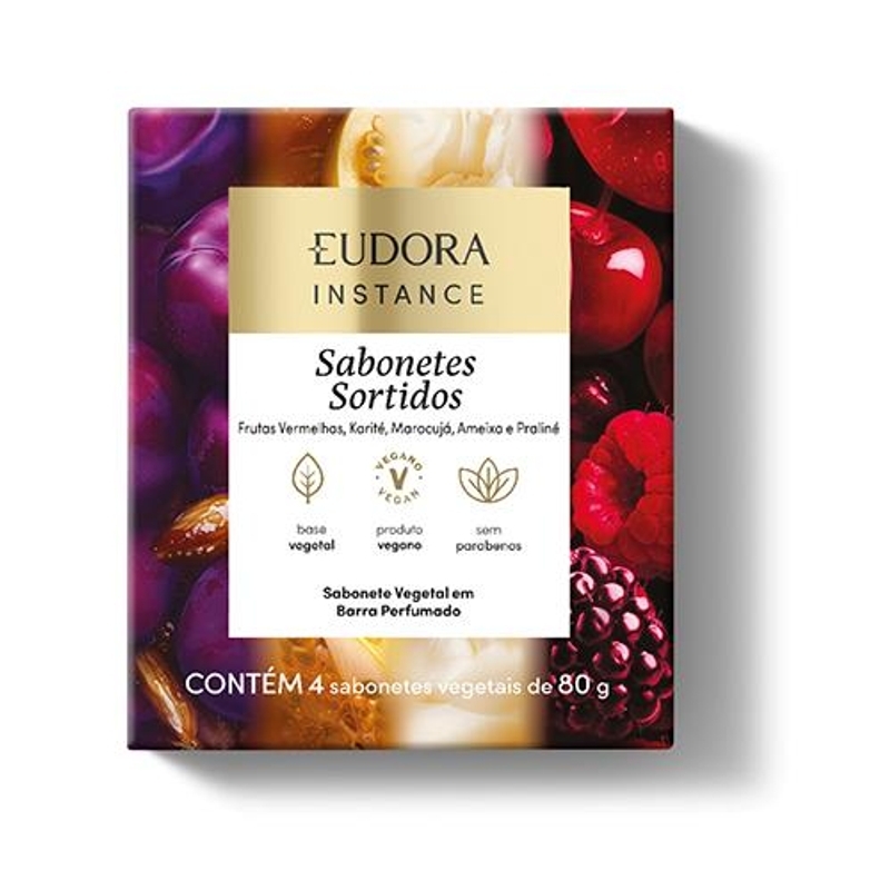 Sabonete Vegetal em Barra Perfumado Sortidos Instance Eudora 4x80g