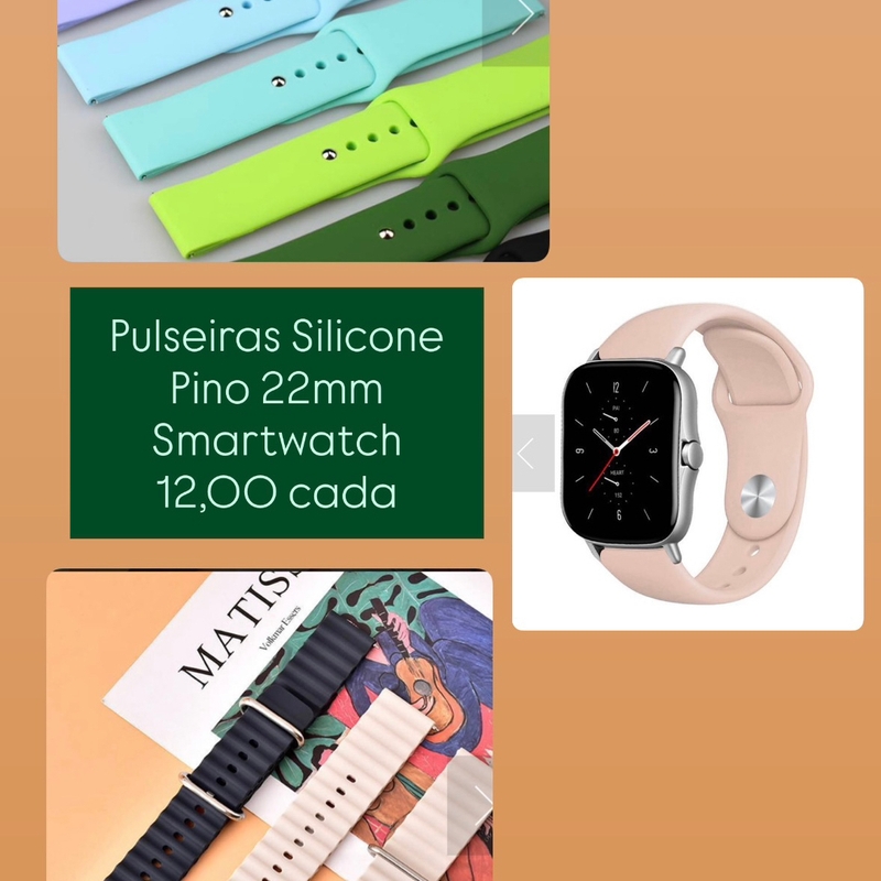 Pulseiras Pino 22mm Silicone/Chanfrada