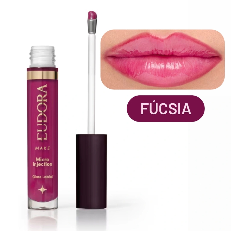 Gloss Labial Micro Injection Eudora Make Fúcsia
