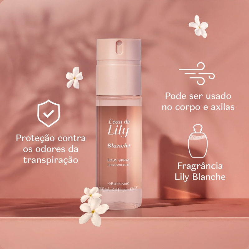 Body Spray L’Eau De Lily Blanche Colônia 100Ml - foto 2