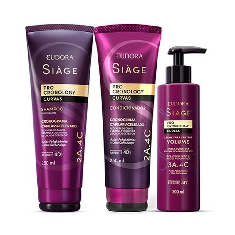 Combo Cronology Curvas Volume | Shampoo + Condicionador + Creme P/ Pentear