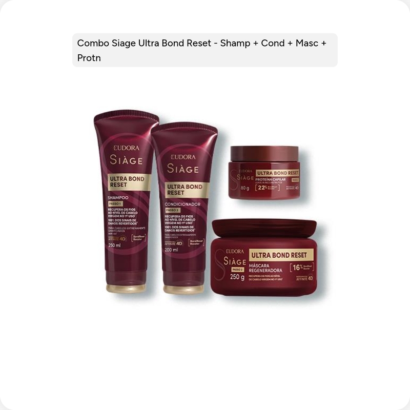 Combo Ultra Bond Reset - 4 Itens