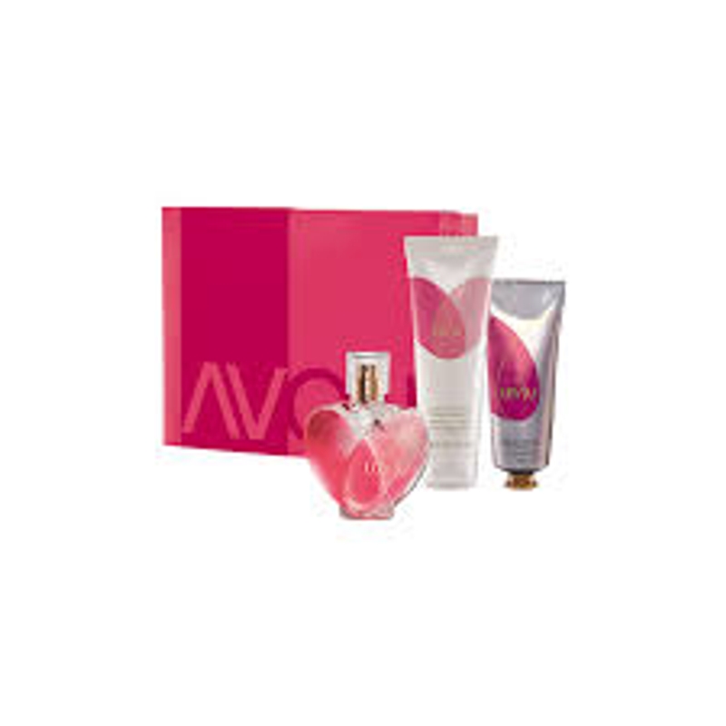 Kit Avon LOV/U Original - 01 Deo Parfum 75ml + 01 Loção Perfumada para o Corpo 80ml + 01 Creme para as Mãos 75g