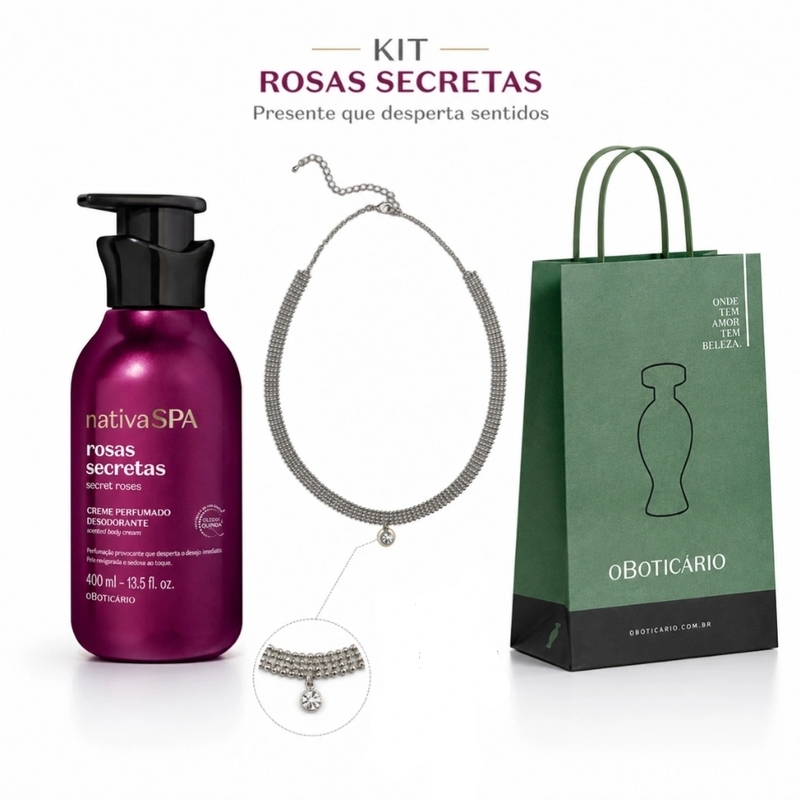 Kit Presente Mães Rosas Secretas com Colar
