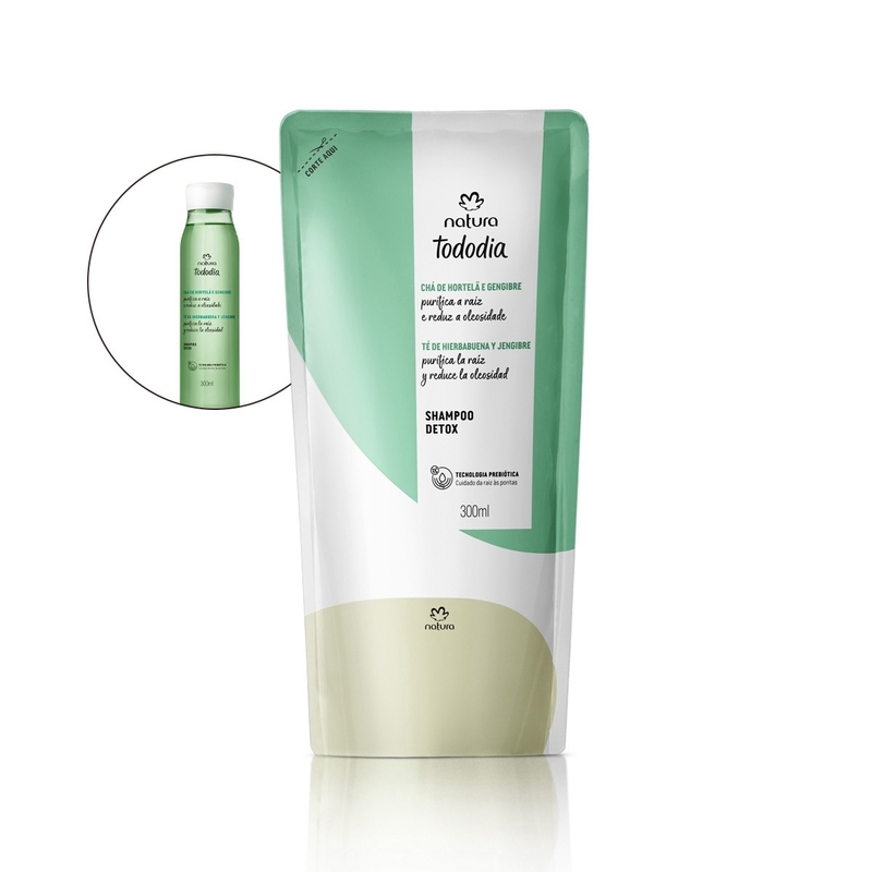 Refil Shampoo Detox Tododia Chá de Hortelã e Gengibre - 300 ml