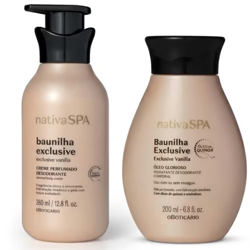 Combo Baunilha Exclusive: Creme Perfumado Desodorante Corporal 380ml + Óleo Corporal 200ml