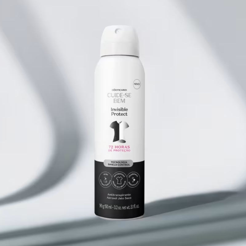 Antitranspirante Aerosol Jato Seco Cuide-se Bem Invisible Protect 90g/150ml - foto 2