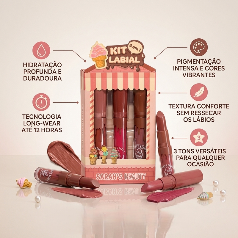 Kit de gloss labial 3 em 1 - foto 2