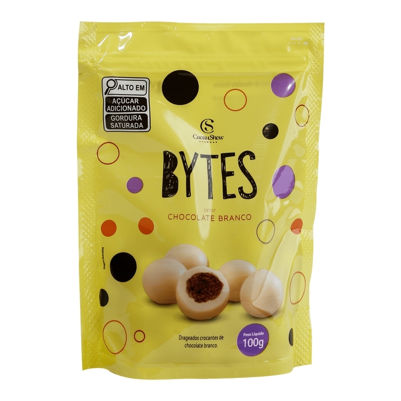 Drageado Bytes de Chocolate Branco Crocante 100g