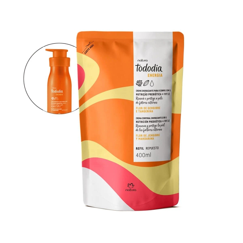 Refil Hidratante Tododia Energia Flor de Gengibre e Tangerina 400 ml