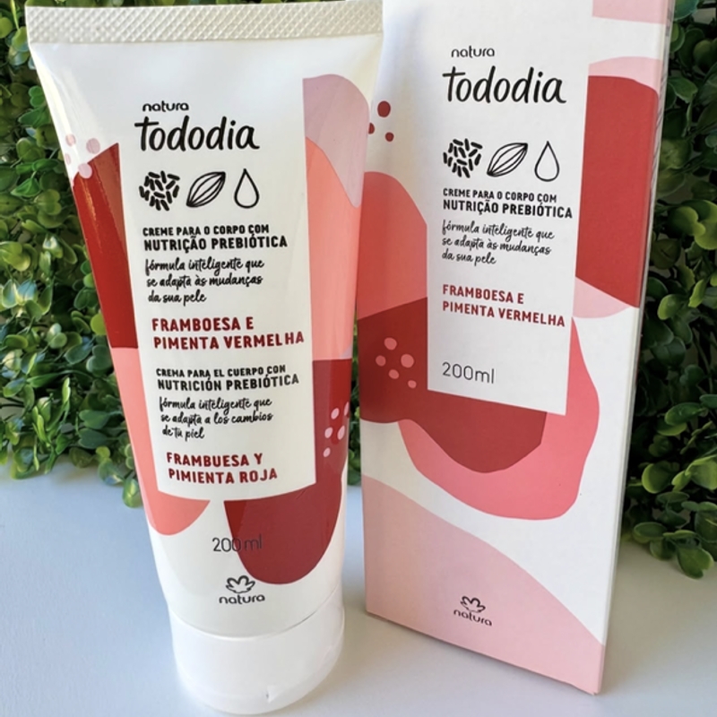 Creme desodorante nutritivo para o corpo framboesa e pimenta vermelha