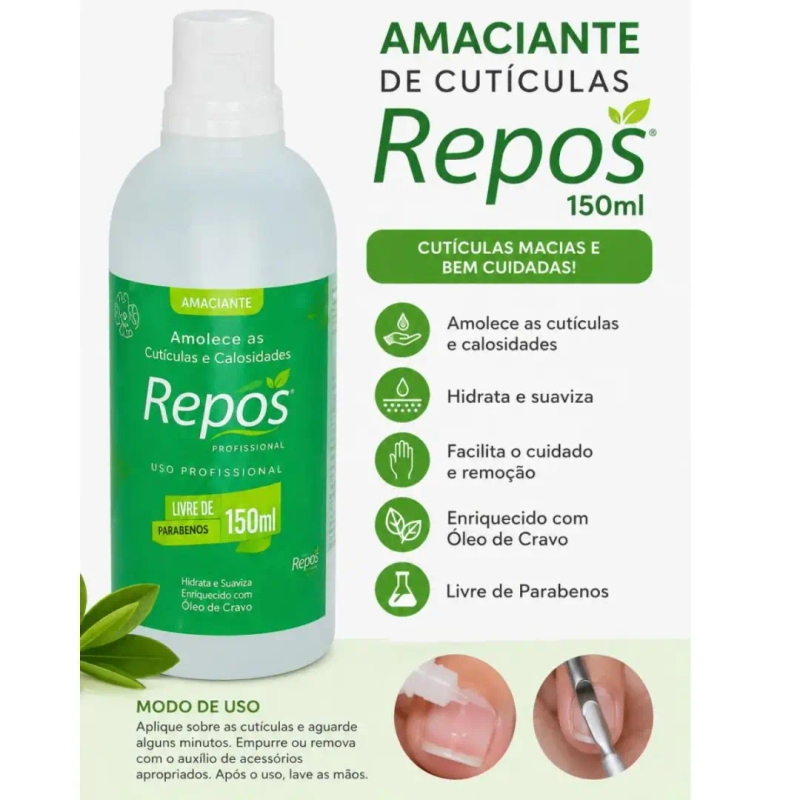 Amaciante de Cutículas Repos 150Ml Hidratação Fácil