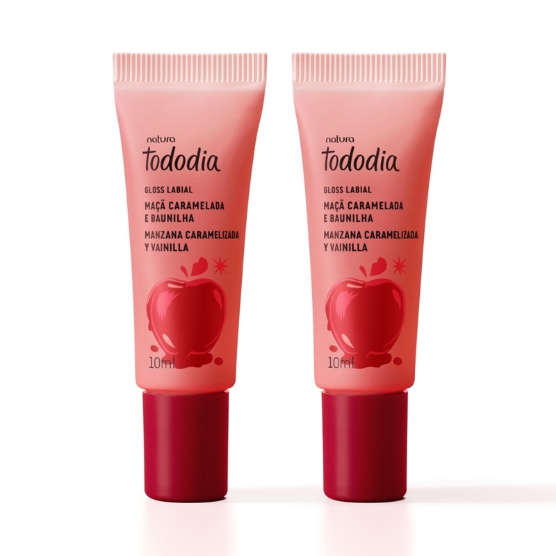 Kit gloss tododia maçã caramelada e baunilha - 2 Glosses labiais 10 ml cada