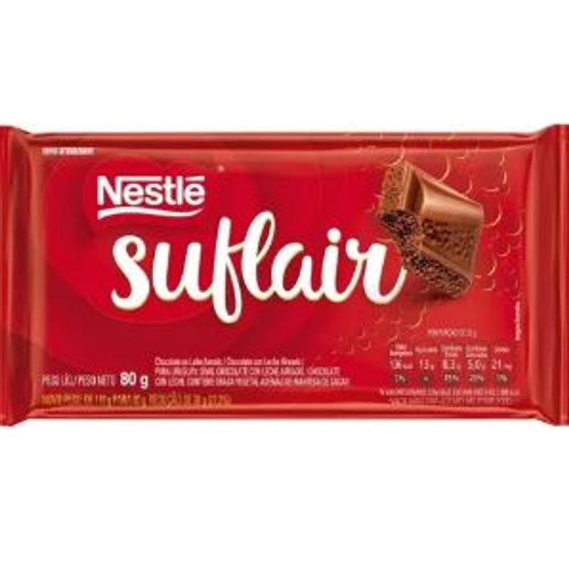 Chocolate ao leite Nestlé Suflair aerado 80g