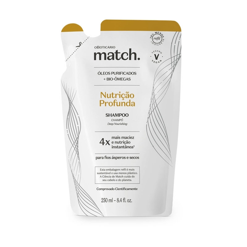 Refil Shampoo Match Nutrição Profunda 250Ml