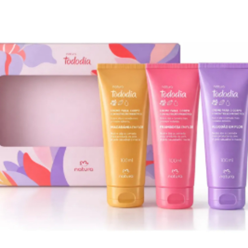 TODO DIA KIT PRESENTIÁVEL COM 3 HIDRATANTE DE 100ML CADA