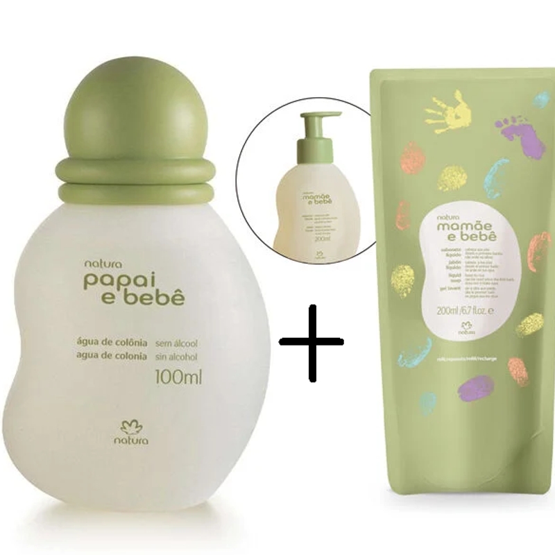 Combo Colônia Mamãe Bebê + Refil Sanonete Liquido