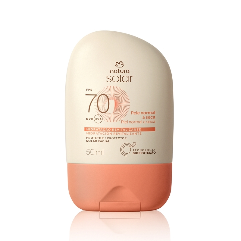Protetor solar facial pele normal a seca fps uvb 70 / fpuva 25 - 50 ml