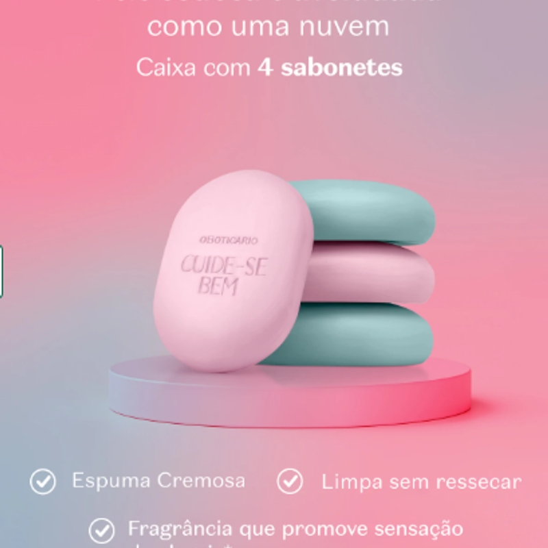 Sabonete Sortidos Cuide-se Bem Nuvem de Alegria 4x80g - foto 2