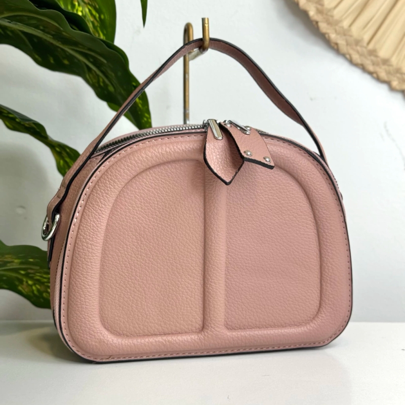 Bolsa Estruturada com Relevo Frontal Yumi Cor Rose