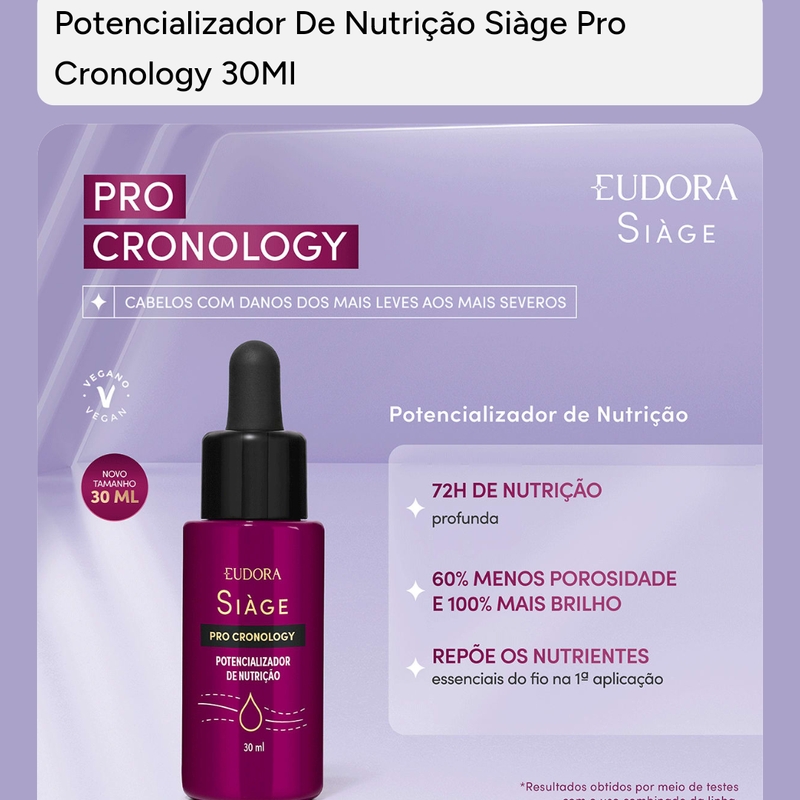 Potencializador de Nutrição Siàge Pro Cronology 30ml