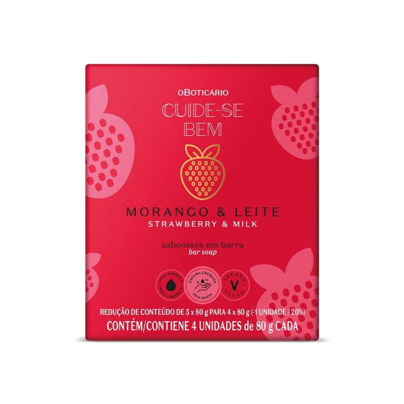 Sabonete Cuide-Se Bem Morango e Leite 4X80g cada