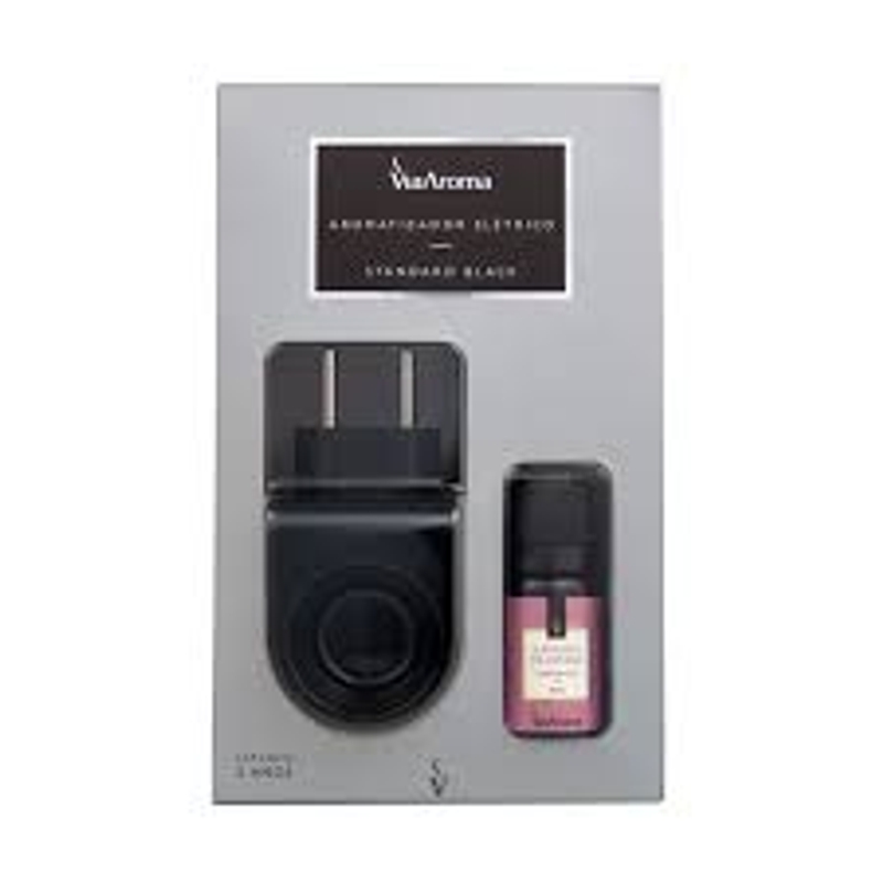 Aromatizador Elétrico Standard Black Via Aroma + Essência de Lavanda Francesa 10ml