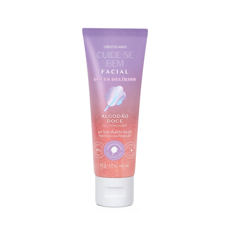 Gel Hidratante Facial Cuide-Se Bem Doces Delírios Algodão Doce 50G
