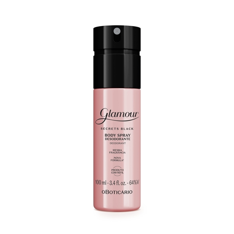 Body Spray Desodorante Glamour Secrets Black 100ml