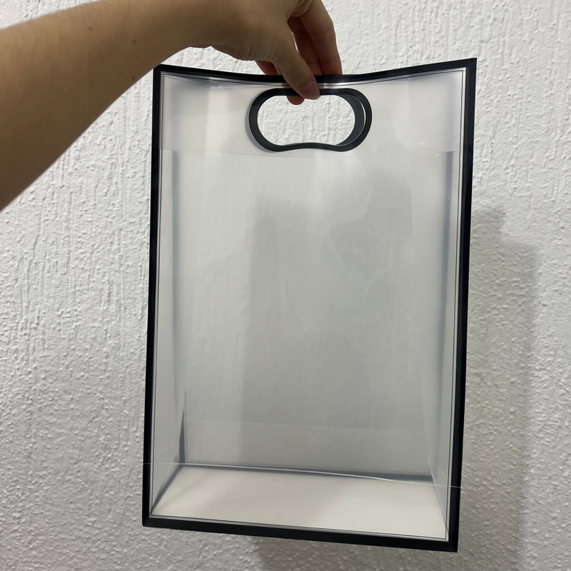 Sacola Transparente Borda Preta 24x35x10cm