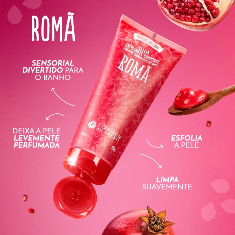 Geleia Esfoliante Corporal Romã 200ml - foto 2