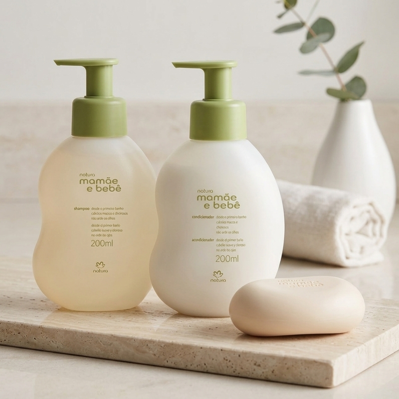 COMBO NATURA MAMAE E BEBE 1 (SHAMPOO 200ml, CONDICIONADOR 200ml E CAIXA COM 2 SABONETES 100g) - foto 10