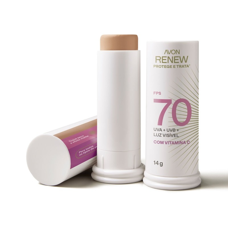 Renew Solar Advance Protetor Solar Facial com Cor FPS 70 Média 3 14g - 14 g