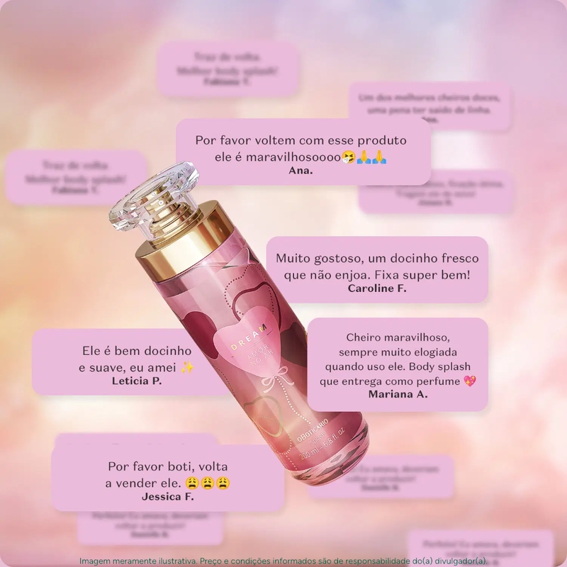 Dream Amor No Ar Body Splash Colônia 200Ml - foto 3