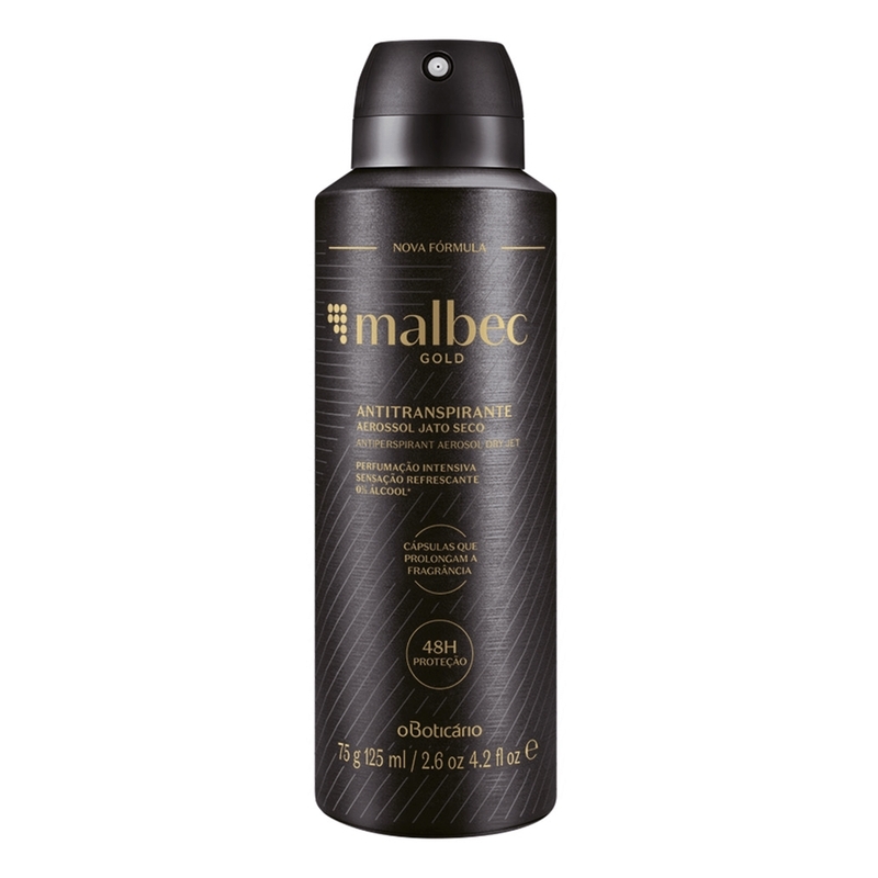 Desodorante Antitranspirante Aerossol Malbec Gold 75G/125Ml