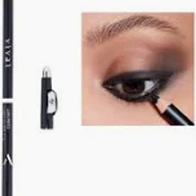 Lápis De Olho Preto Com Apontador Maquiagem Vivai Make Up Efeito Mate
