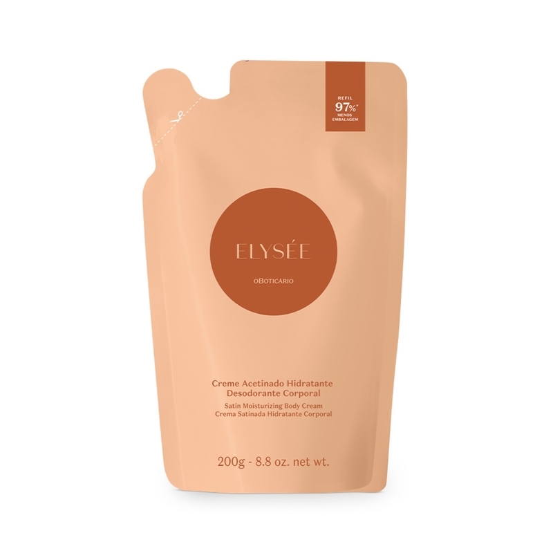 Refil Creme Desodorante Hidratante Corporal Acetinado Elysée 200G